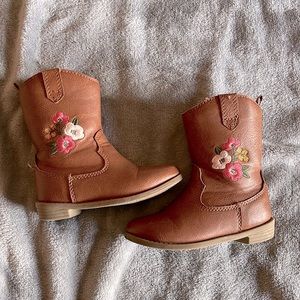 Carters brown and floral cowboy boots